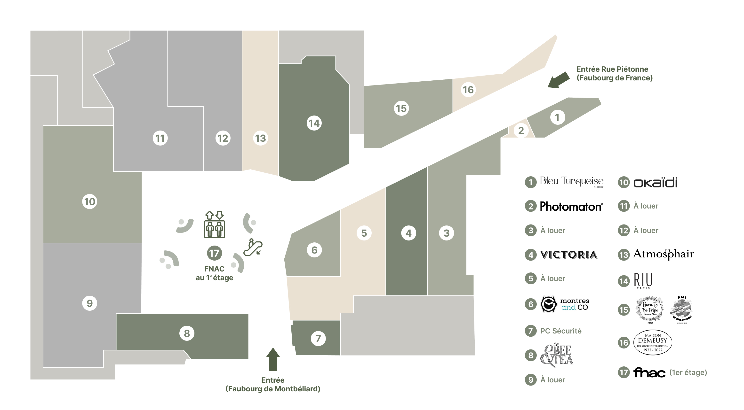 Plan de la galerie Au Détour